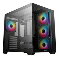 DeepCool CG530 4F Mid-Tower Case with Tempered Glass Panels, 4 Pre-Installed ARGB Fans, and Optimal Airflow Support, Black