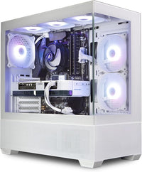 IONZ Gaming PC Desktop, Ryzen 7 5700X, NVidia RTX 4070, 16GB RAM, 1TB NVME SSD,  700W 80+ PSU, Windows 11, USB WiFi, White - Aether Midi