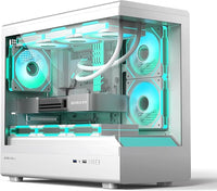 IONZ Aether Neo PC Gaming Case, M/ATX, Mid Tower, Stylish 3 PWM Fans - White