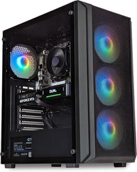 IONZ Gaming PC, AMD Ryzen 5 5500, RTX 3050 6GB Graphics Card, 16GB RAM, 500GB SSD, Windows 11, 500W 80+ PSU, WiFi, Black - KZ10