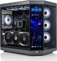 IONZ Gaming PC - Ryzen 7 9600X, GeForce RTX 5070 12GB, 16GB DDR5 RAM, 360mm AIO, 1TB NVMe SSD, 750W 80+ PSU, WiFi, Windows 11 | Hyte Y70 Touch - Black