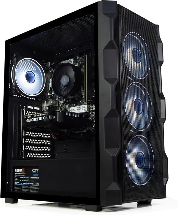IONZ Gaming PC - Desktop Computer, Ryzen 7 5800X, GeForce RTX 5060 Ti, 16 GB RAM, 1 TB NVMe SSD, 600W 80+ PSU, WiFi, Windows 11, N30 - Black