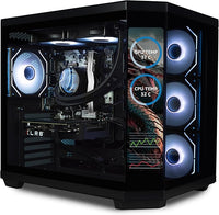IONZ Gaming PC - Desktop Computer, Ryzen 7 5700X, Radeon RX 9060 XT OC 16GB, 16GB RAM, 1TB NVMe SSD, 240mm AIO, LCD display, Windows 11, 650W 80+ PSU, USB WiFi, Apex Vision, Black