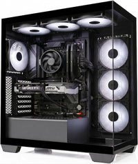 IONZ Gaming PC Desktop Computer, AMD Ryzen 5 5700X, NVIDIA RTX 5060 Ti, 16GB DDR4 RAM, 1TB NVMe SSD, 600W 80+ PSU, Windows 11 - 3500X Black