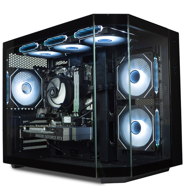 IONZ Gaming Desktop PC, Ryzen 7 5800X, GeForce RTX 5070Ti OC, 32GB RGB RAM, 120mm AIO, 1TB SSD, 850W 80 + PSU, Windows 11 Home, WiFi, Apex - Black