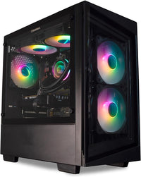 IONZ Gaming PC - Desktop Computer, AMD RYZEN 7 5700X CPU, ASUS RX7600 GPU, 16GB RAM, 1TB SSD, 240mm AIO Liquid Cooling, 700W PSU, Windows 11, Black - G1