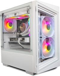 IONZ Gaming PC - Desktop Computer, Ryzen 5 7600X, RTX 5060 Ti, 32GB DDR5 RGB RAM, 1TB SSD, 240mm AIO, 500W 80+ PSU, Windows 11, White - G1