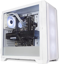 IONZ Gaming PC - Desktop Computer, Ryzen 7 5700X, Radeon RX9060 XT, 16GB RAM, 1TB NVMe SSD, 120mm AIO, Windows 11, 650W 80+ PSU, WiFi, GE336F, White