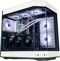 IONZ Gaming Desktop PC, Ryzen 7 7700X, GeForce RTX 5070 Ti 16 GB OC, 32 GB DDR5 RGB RAM, 2TB NVMe SSD, 120MM AIO, Windows 11, 850W 80+ PSU - HYTE Y60 - White