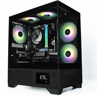 IONZ Gaming PC - Desktop Computer, AMD Ryzen 5 5500 CPU, NVIDIA RTX 4060, 16GB RAM, 1TB NVMe SSD, Windows 11, WiFi, Black - Aether Vision