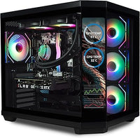 IONZ Gaming PC - Desktop Computer, AMD Ryzen 5 5500 CPU, NVIDIA RTX 5060, 16GB RAM, 1TB NVMe SSD, Windows 11, WiFi, Black - Apex Vision