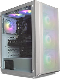 IONZ Gaming PC - Desktop Computer, AMD Ryzen 5 5500 CPU, NVIDIA RTX 4060, 16GB RAM, 1TB NVMe SSD, Windows 11, WiFi, White - KZ10 V2