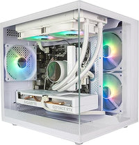IONZ Gaming PC - Desktop Computer, Ryzen 5 5600X, NVIDIA RTX 4060, 16GB RAM, 1TB NVMe SSD, 240mm AIO, Windows 11, 500W 80+ PSU, WiFi, White - KZ900 V2