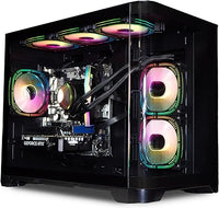 IONZ Gaming PC - Desktop Computer, Ryzen 5 5600X, NVIDIA RTX 4060, 16GB RAM, 1TB NVMe SSD, 240mm AIO, Windows 11, 500W 80+ PSU, WiFi, Black - Flow