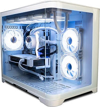 IONZ Gaming PC - Desktop Computer, Ryzen 5 5600X, NVIDIA RTX 4060, 16GB RAM, 1TB NVMe SSD, 360mm AIO, Windows 11, 500W 80+ PSU, WiFi, White - Flow