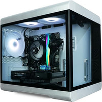 IONZ Gaming PC - Desktop Computer, Ryzen 5 5600X, NVIDIA RTX 4060, 16GB RAM, 1TB NVMe SSD , Windows 11, 500W 80+ PSU, WiFi, White - Arc