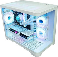 IONZ Gaming PC Desktop, Ryzen 7 5700X, NVidia RTX 4070, 16GB RAM, 1TB NVME SSD, 240mm AIO, 600W 80+ PSU, Windows 11, WiFi, White - Flow