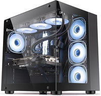 IONZ Gaming PC Desktop Computer - AMD Ryzen 7 5700X, GeForce RTX 5060 Ti, 16GB DDR4 RAM, 1TB NVMe SSD, 650w 80+ PSU, 120mm AIO, Windows 11 - KZ-ZE, Black