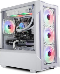 IONZ Gaming PC Desktop Computer, AMD Ryzen 7 5700X, GeForce RTX 5060 Ti, 16GB DDR4 RAM, 1TB NVMe SSD, 650w 80+ PSU, Windows 11, Tornado - White