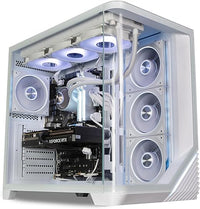 IONZ Gaming Desktop PC, Ryzen 7 7700X, GeForce RTX 5080, 32GB DDR5 RAM, 2TB NVMe SSD, Windows 11, 850W 80+ PSU - Venus Flow, White