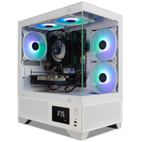 IONZ Gaming PC - Desktop Computer, Intel i5-12400F, Nvidia RTX 4060, 16GB RGB RAM, 1TB NVMe SSD, Windows 11, 500W 80+ PSU, LED Display, USB WiFi, White - Aether Vision
