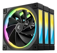 DeepCool FL12 120mm PWM 3 Pack Reverse Fan - High Performance, Low Noise, Fluid Dynamic Bearing, 36 ARGB LEDs, 500-2150 RPM, 55 CFM Airflow, 4-Pin PWM Control