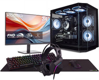 IONZ Gaming PC Apex Starter Bundle - AMD Ryzen 5 5500, RTX 3050 6GB Graphics Card, 16GB RAM, 1TB SSD, Windows 11, 500W 80+ PSU, WiFi, Black - Apex