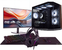 IONZ Gaming PC Apex Ember Starter Bundle - AMD Ryzen 5 5500, RTX 5050 8GB Graphics Card, 16GB RAM, 1TB SSD, Windows 11, 500W PSU, Apex Ember - Black