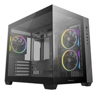 DeepCool CG330 3F ARGB Dual-Chamber Micro-ATX Tower Case, Tempered Glass Panels, 3 x 120mm ARGB Fans, USB 3.0, ITX/Micro-ATX, Black