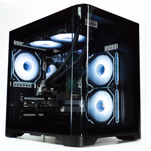 IONZ Gaming PC - Desktop Computer, AMD Ryzen 7 5700X, GeForce RTX 5060, 16GB RAM, 1TB NVMe SSD, 240 mm AIO Cooler, Windows 11, 500W 80+ PSU, WiFi, Flow, Black