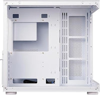 IONZ KZ-ZE/W PC Gaming Case, ATX Mid Tower, Dual Chamber Dynamic Extended Series, Tempered Glass, 4 x ARGB PWM Fans Included - White